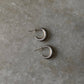 925 Sterling Silver Chunky Italian Textured Half Moon Hoops Earrings