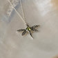925 Sterling Silver Peridot Dragonfly Dainty Cable Chain Necklace