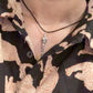 925 Sterling Silver Black Leather Cord Mandali Dolki Necklace