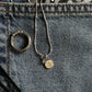 925 Sterling Silver Snake Dot Vintage Font Engraved Initial Necklace