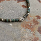 925 Sterling Silver African Turquoise Flat Tube Crystal Spiral Boho Charm With Silver Balls Bracelet