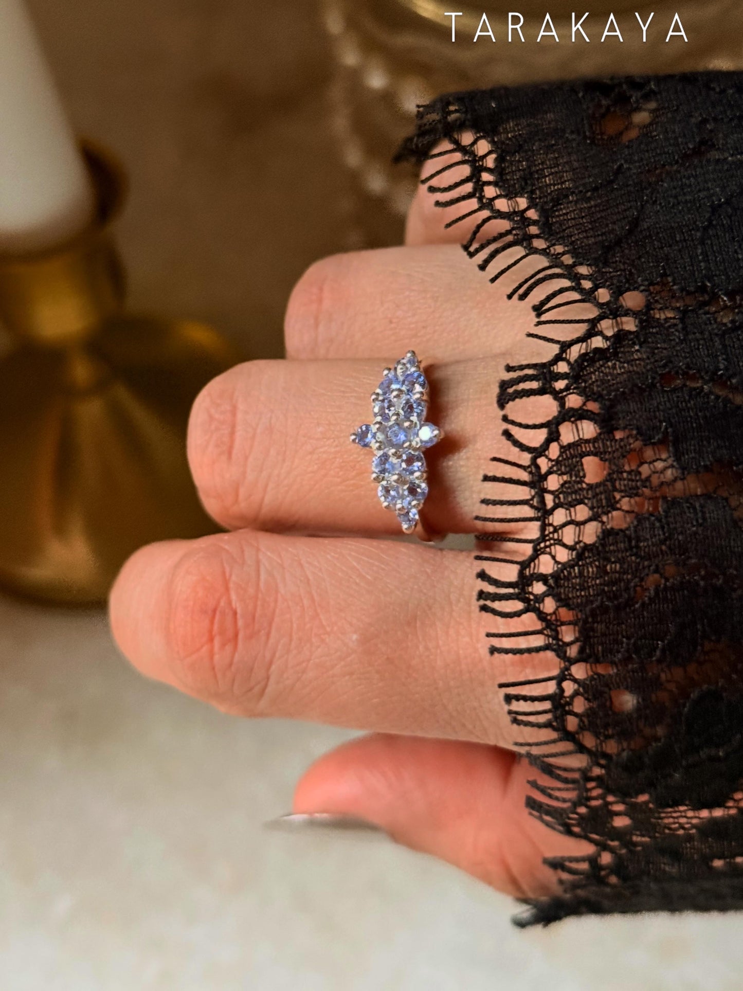 925 Sterling Silver Tanzanite Faceted Ring