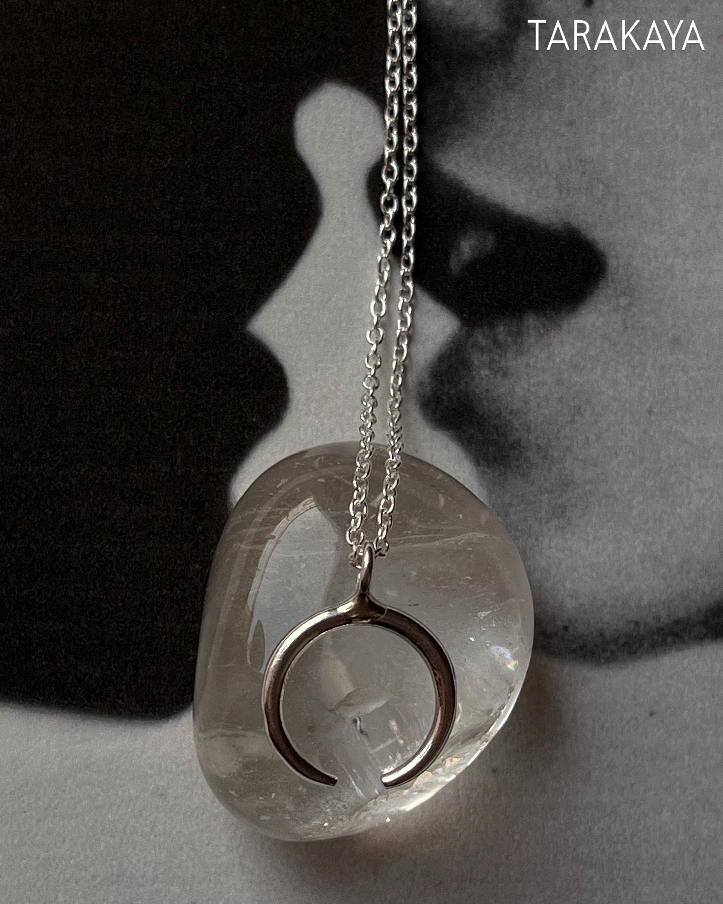 925 Silver Crescent Moon Charm Necklace