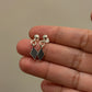 925 Sterling Silver Tribal Rawa Handcrafted Minimal Studs Earrings