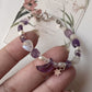 Moon and star crystal charm bracelet with amethyst and silver