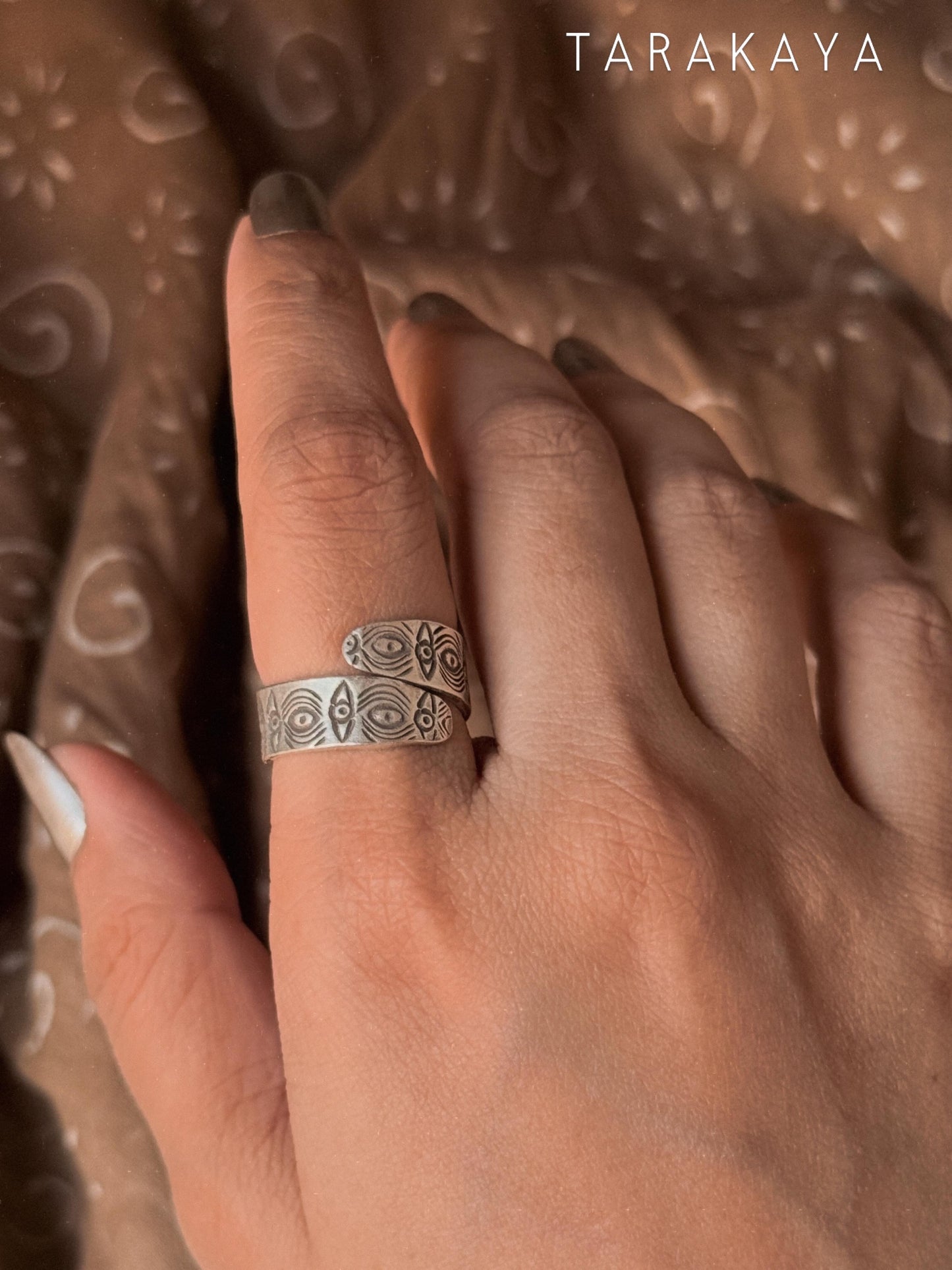 925 Sterling Silver Bohemian Evil Eye For Wander Hill Tribe Handcrafted Adjustable Ring