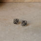925 Sterling Silver Antique Plain Oxidised Boho Studs Earrings