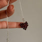 925 Sterling Silver Garnet Heart Beaded Wire Wrapped Handcrafted Love Necklace