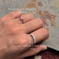 925 Sterling Silver Rhodolite Garnet Leafy Minimal Ring