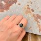 925 Sterling Silver Black Onyx Cuban Link Band Unisex  Ring