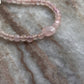Rose Quartz Tumble & Plain Round 4mm Natural crystal 925 Sterling Silver Bracelet