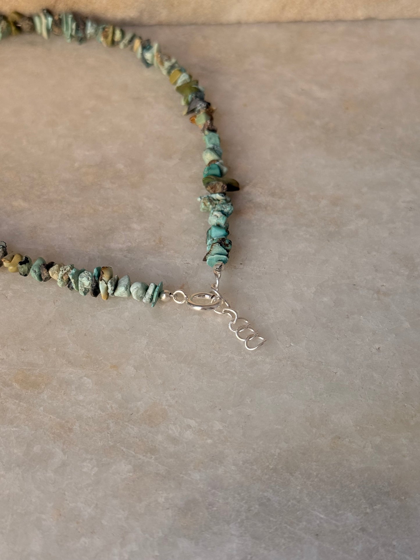 925 Sterling Silver Turquoise Crystal Necklace