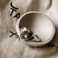 Beautiful divine lotus design silver ring featuring a citrine gemstone