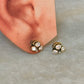925 Sterling Silver Gold Plated Moissanite Polki Studs Earrings