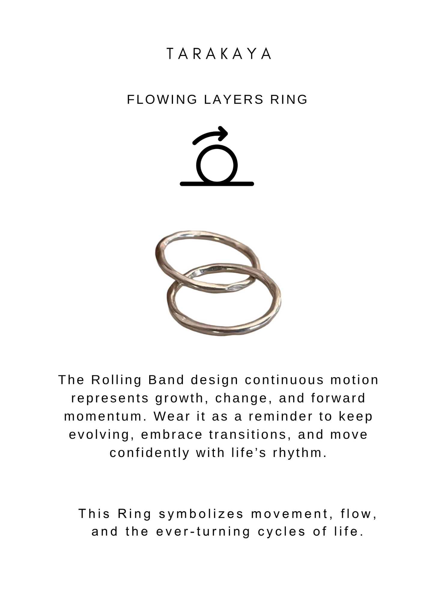 925 Sterling Silver Rolling Band / Interlocked Band / Two Bands Ring