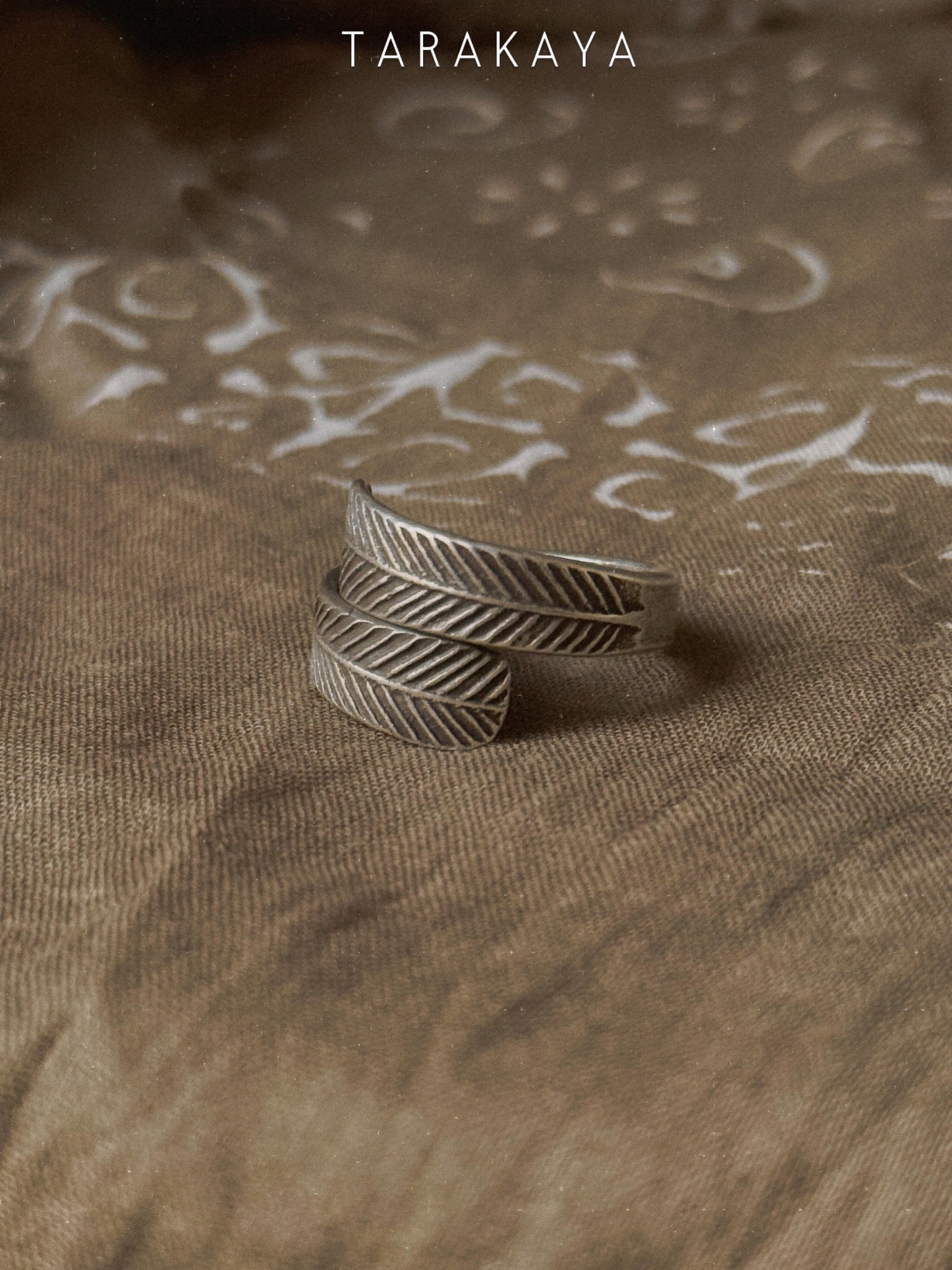 925 Sterling Silver Bohemian Dessert Spirit - Leaf Textured Wrap Hill Tribe Handcrafted Adjustable Ring