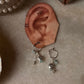 925 Sterling Silver Larimar , Turquoise , Dalmatian Jasper With Paper Clip Chain, Handcrafted Rustic Hoops Earrings