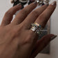 Unique rustic wrap spinner ring featuring natural Ethiopian opal in 925 silver 
