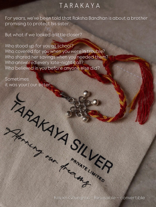 925 Sterling Silver Kolam Ghungroo Reusable as Pendant Handcrafted Rakhi