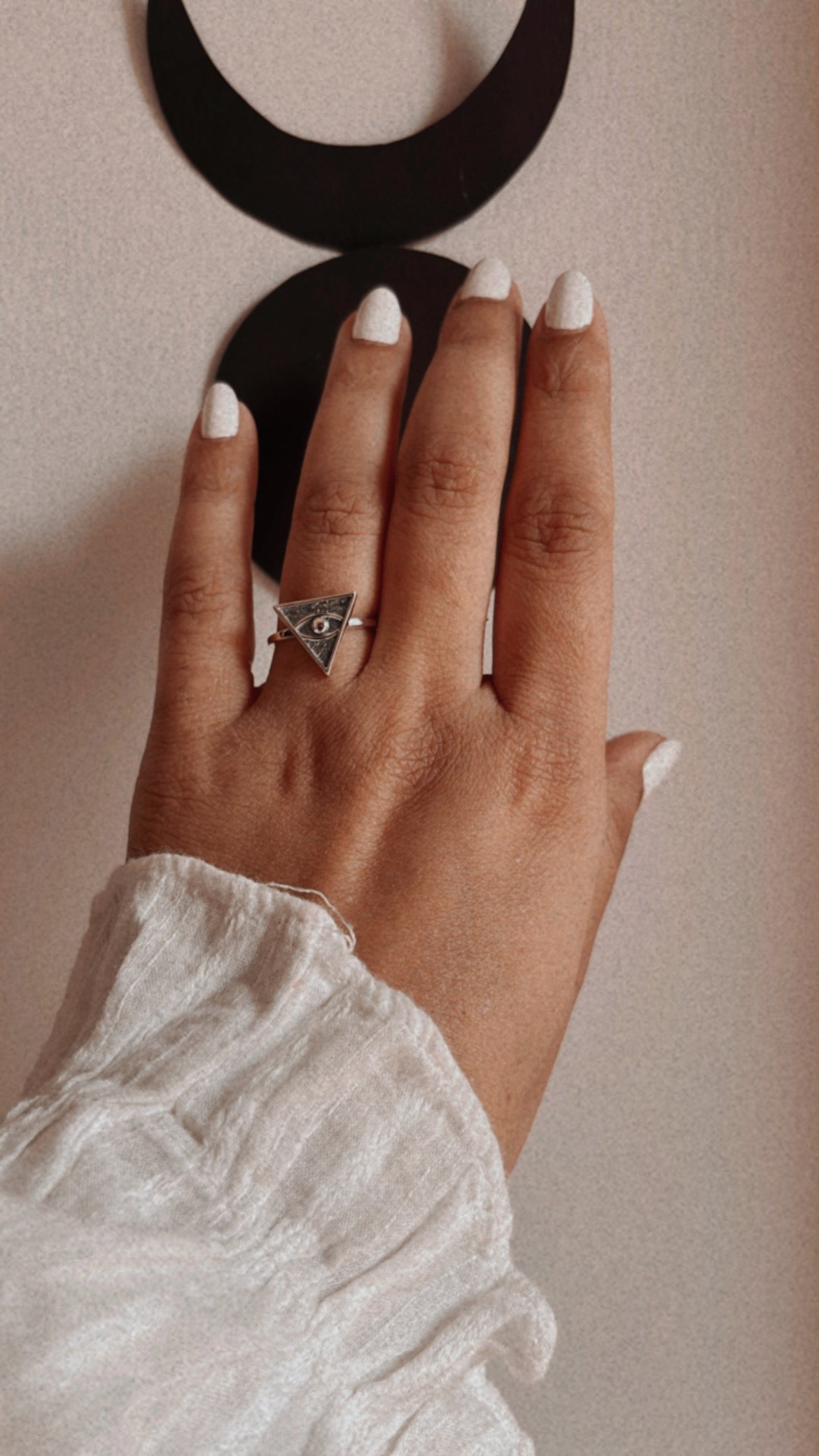 Mystical Eye of Providence silver ring with all-seeing eye motif