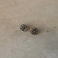 925 Sterling Silver Antique Plain Oxidised Boho Studs Earrings