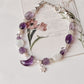 925 silver celestial bracelet featuring amethyst moon and star charms
