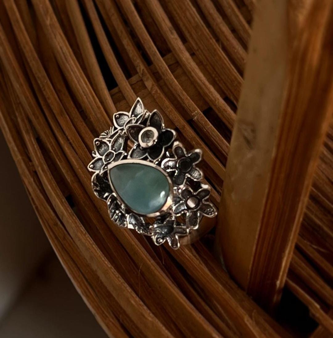 Charming Forest Larimar Silver Ring
