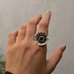 925 Sterling Silver Labradorite & CZ Flower Ring