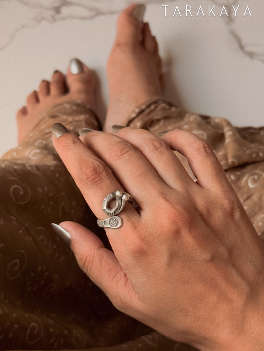 925 Sterling Silver Bohemian Hill Tribe Terra Handcrafted Adjustable Ring