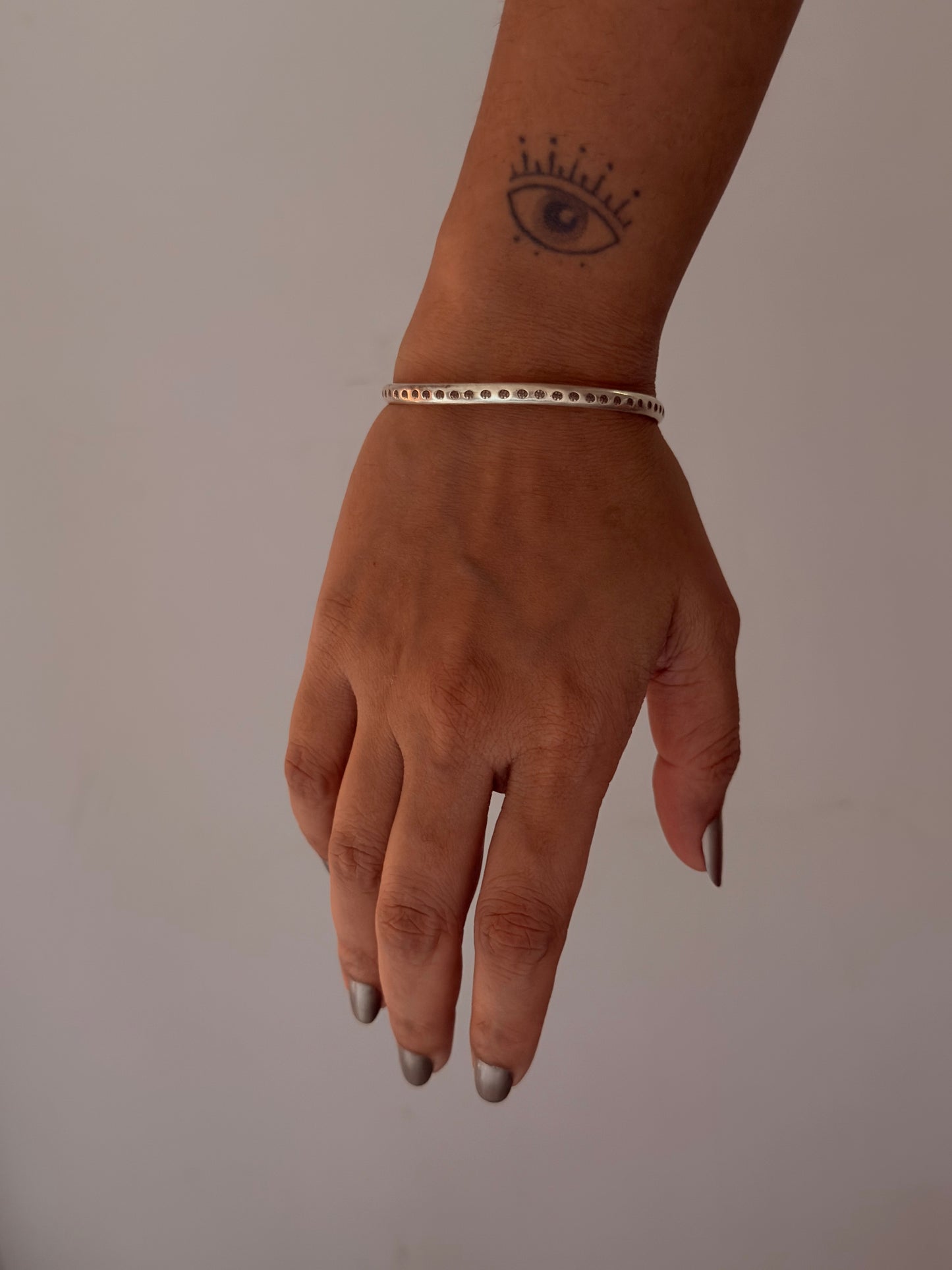 925 Sterling Silver Antique Hill Tribe Floral Handcrafted Adjustable Kada