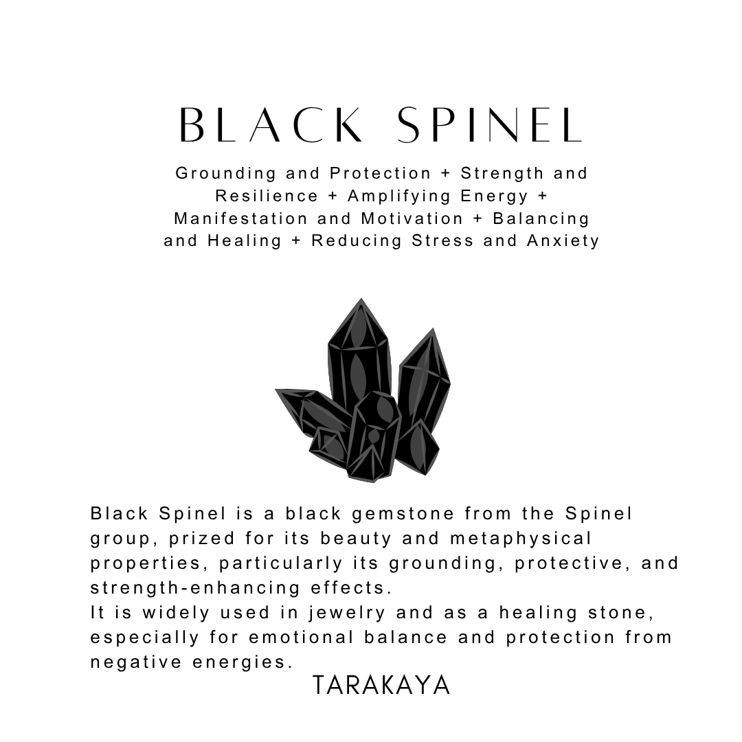 Black Spinel in 925 Sterling Silver  