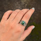 925 Sterling Silver Malachite Boho Statement Ring