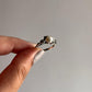 Elegant Fresh Water Pearl Silver Ring with Forest Theme