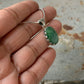 925 Sterling Silver Green Aventurine Faceted Oval Boho Handcrafted One of a Kind Pendant