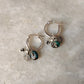 925 Sterling Silver Hill Tribe Handcrafted Coin Charm,Kingsman Turquoise ,Rawa Tribal Charm &Silver Ball -Removal Italian Hoops