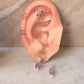 925 Sterling Silver Amethyst Tumble Pearl Ball Studs