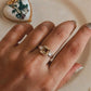 Sleek citrine square cut stone set in a polished silver band