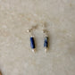 925 Sterling Silver Lapis Lazuli, Clear Quartz & Pearl Studs Earrings