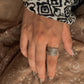 925 Sterling Silver Bohemian Dessert Spirit - Leaf Textured Wrap Hill Tribe Handcrafted Adjustable Ring