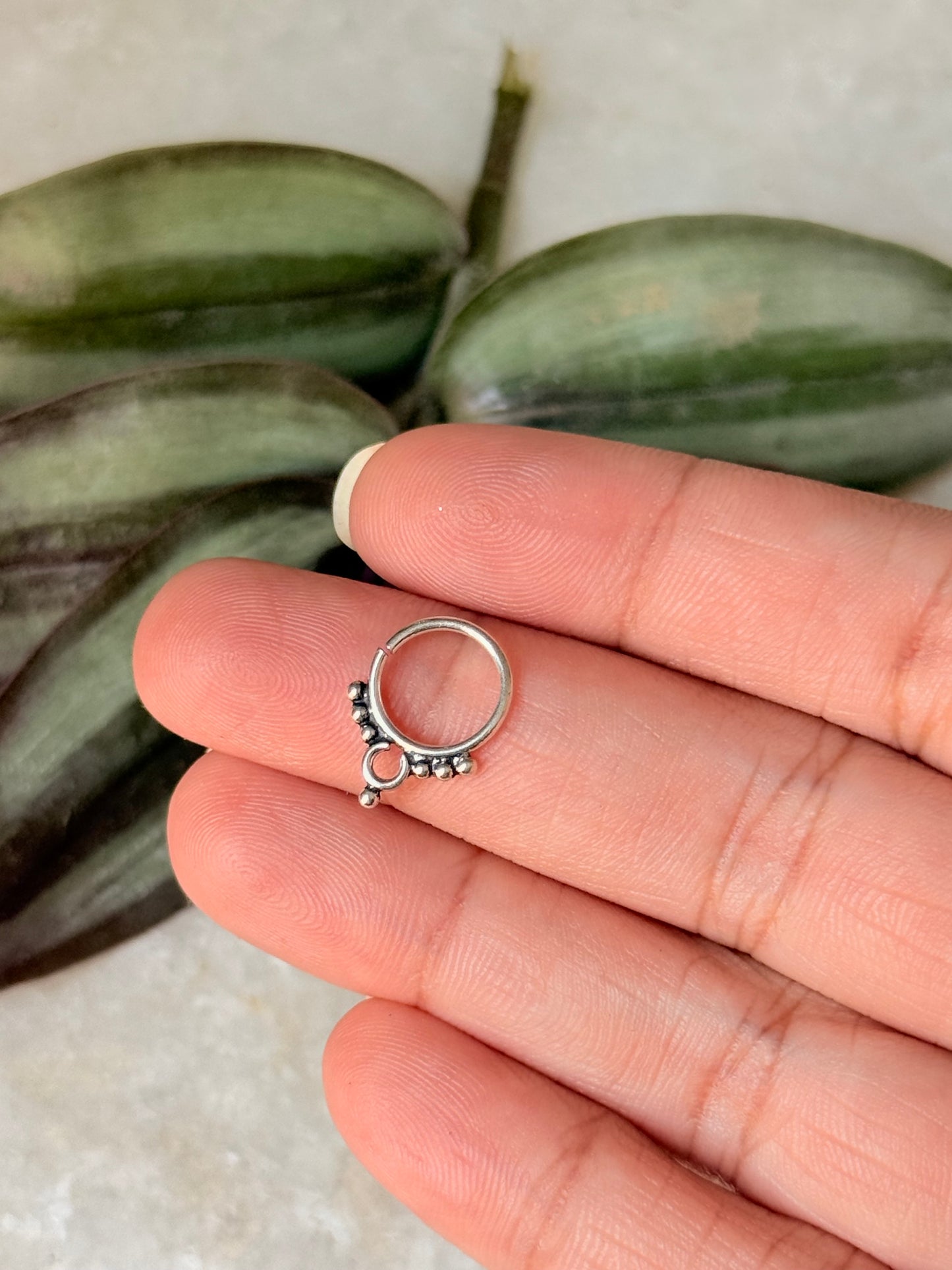 925 Sterling Silver Tribal Septum Pierced- Design 3