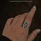 925 Sterling Silver Turquoise Marquise Boho Ring