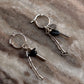 925 Sterling Silver Black Onyx & Tourmaline, Coin Hoops