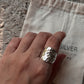 Chic hammered silver chunky ring for a fashionable style