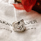 Sterling silver chunky ring with hammered detailing
