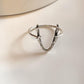 Elegant Antler 2 design silver ring with intricate detailing.