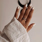Sterling Silver Crescent Moon Ring with Moonstone for a Magical Touch