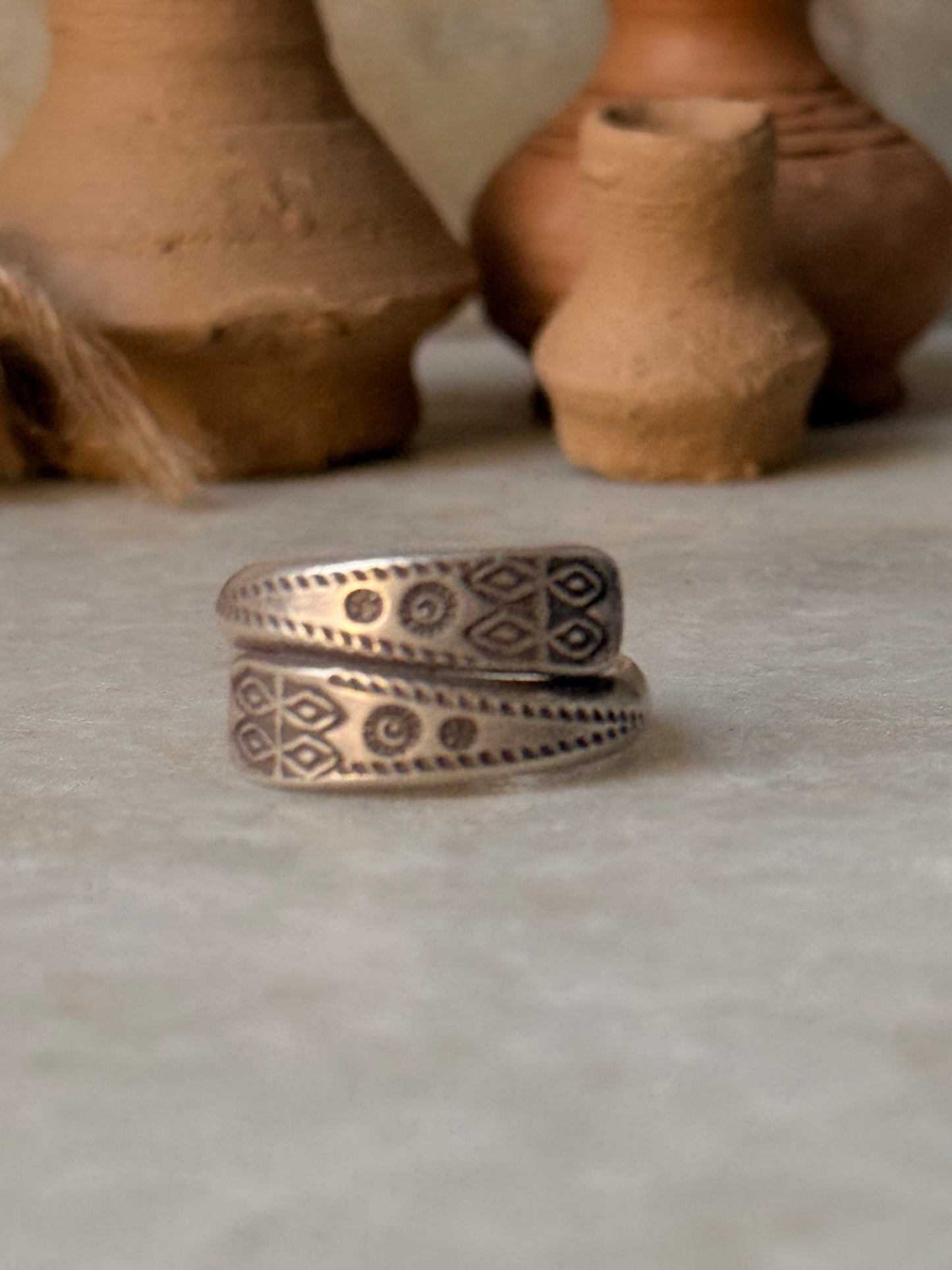 925 Sterling Silver Bohemian Hill Tribe Handcrafted Adjustable Ring