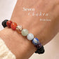 Seven Chakra with Black Lava Natural Crystal Bracelet 8MM