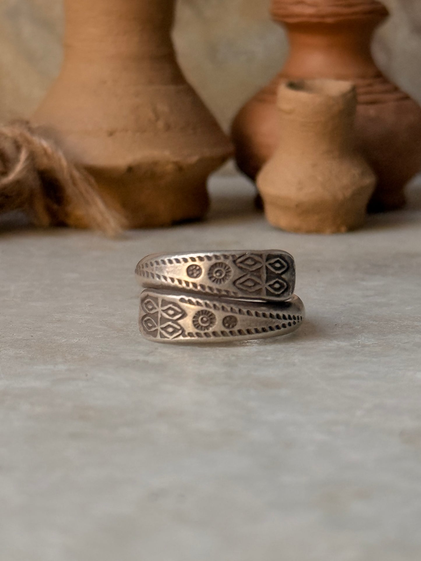 925 Sterling Silver Bohemian Hill Tribe Handcrafted Adjustable Ring