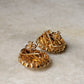 925 Sterling Silver Gold Plated Antique Moissanite Polki Earrings on a marble surface